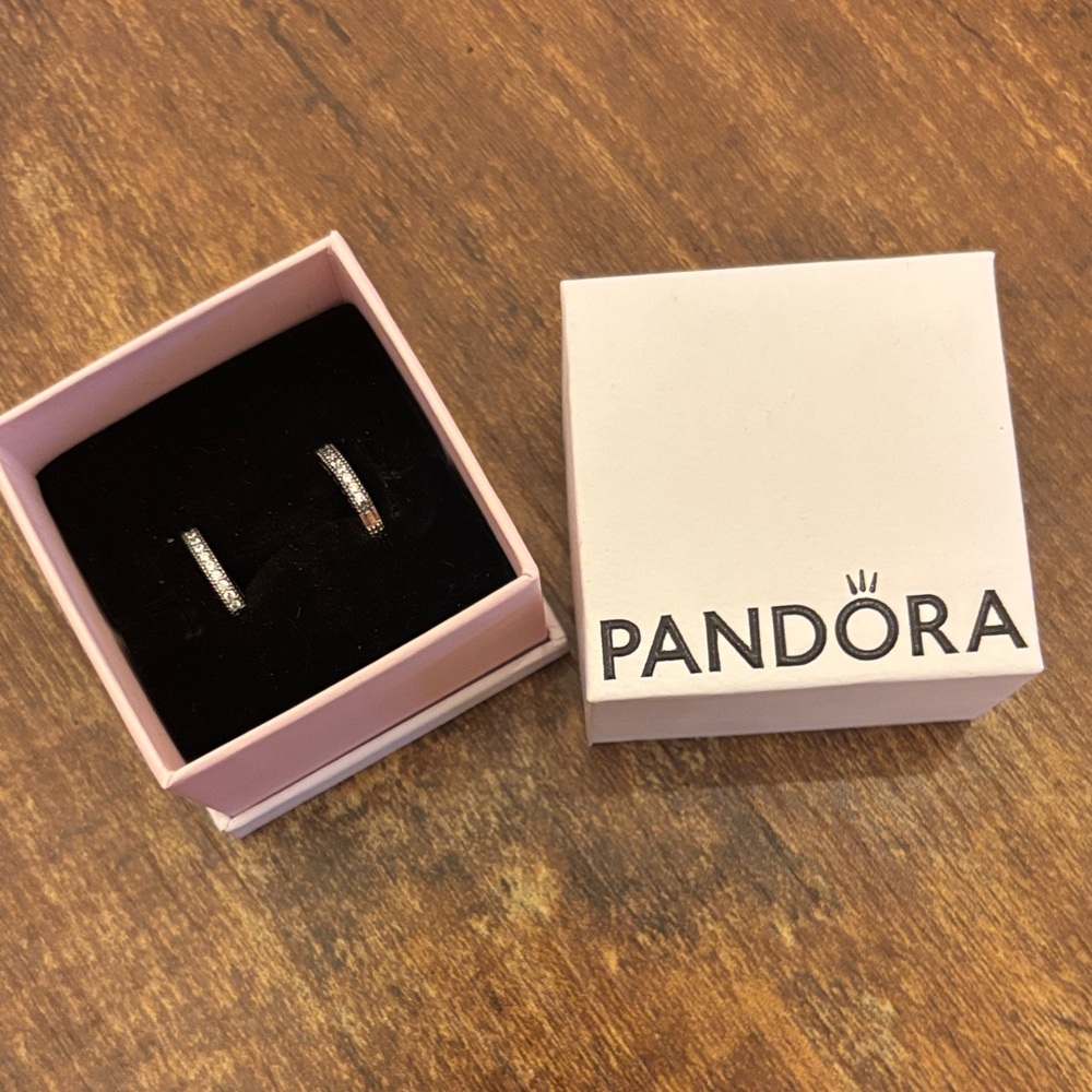 Pandora Sparkling Silver Hoop Earrings